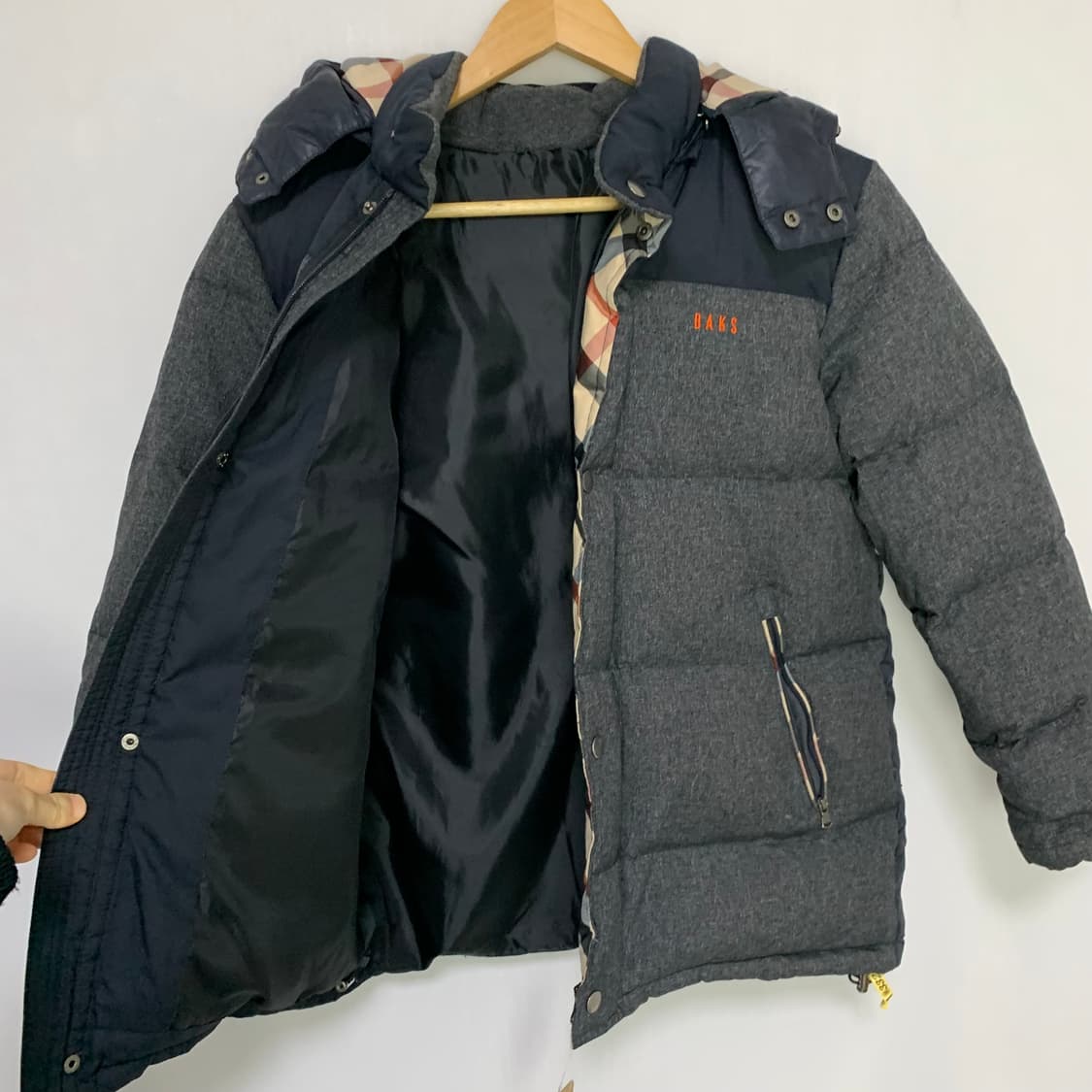 닥스 빈티지 키즈 패딩 배색 그레이 상품이미지3