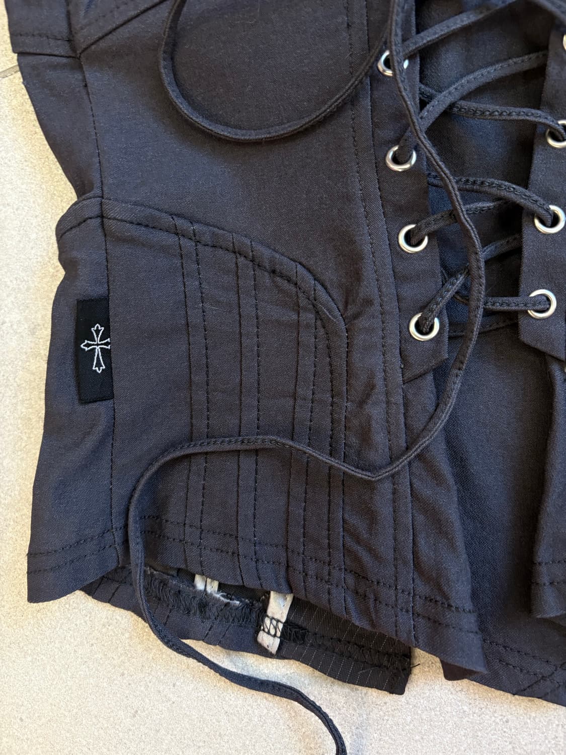 Ozz croce 아일렛 지퍼 베스트 상품이미지7