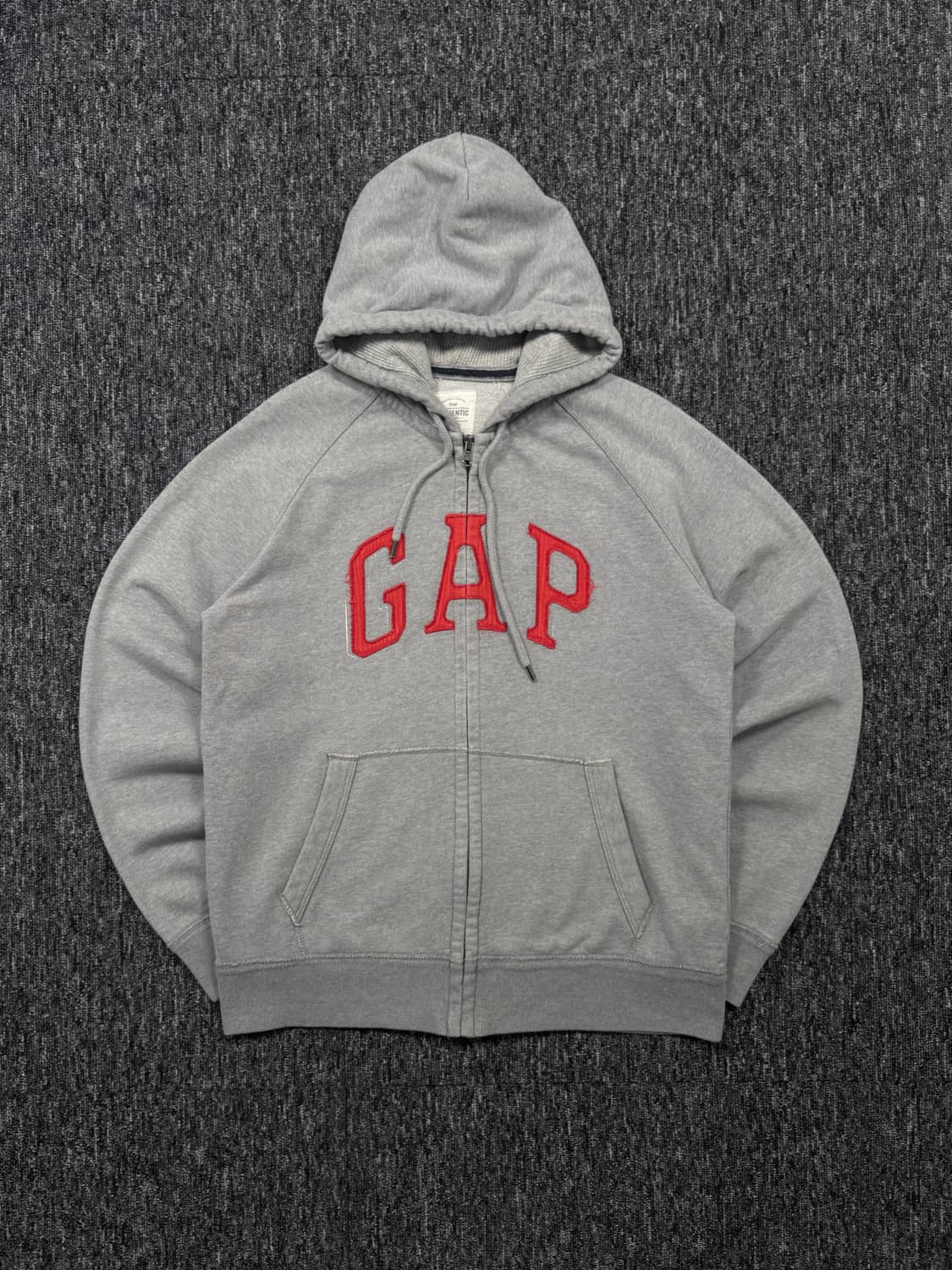 갭 레드 빅로고 그레이 후드집업 상품이미지4