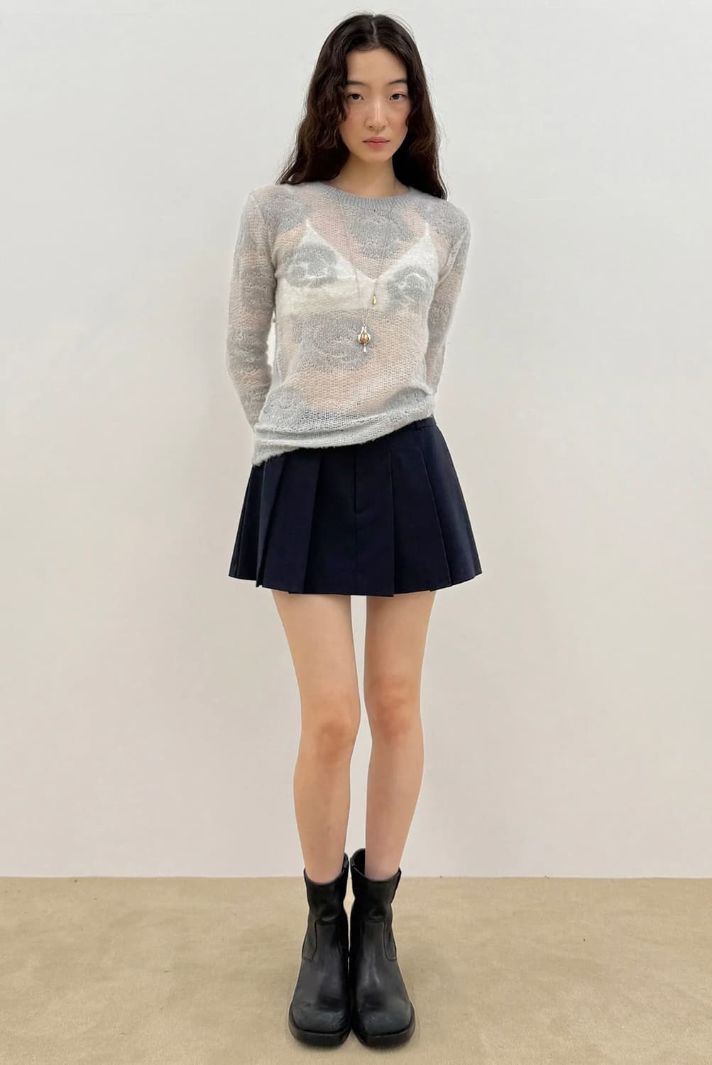 시눈 Low-Waist Pleated Mini Skirt 상품이미지1