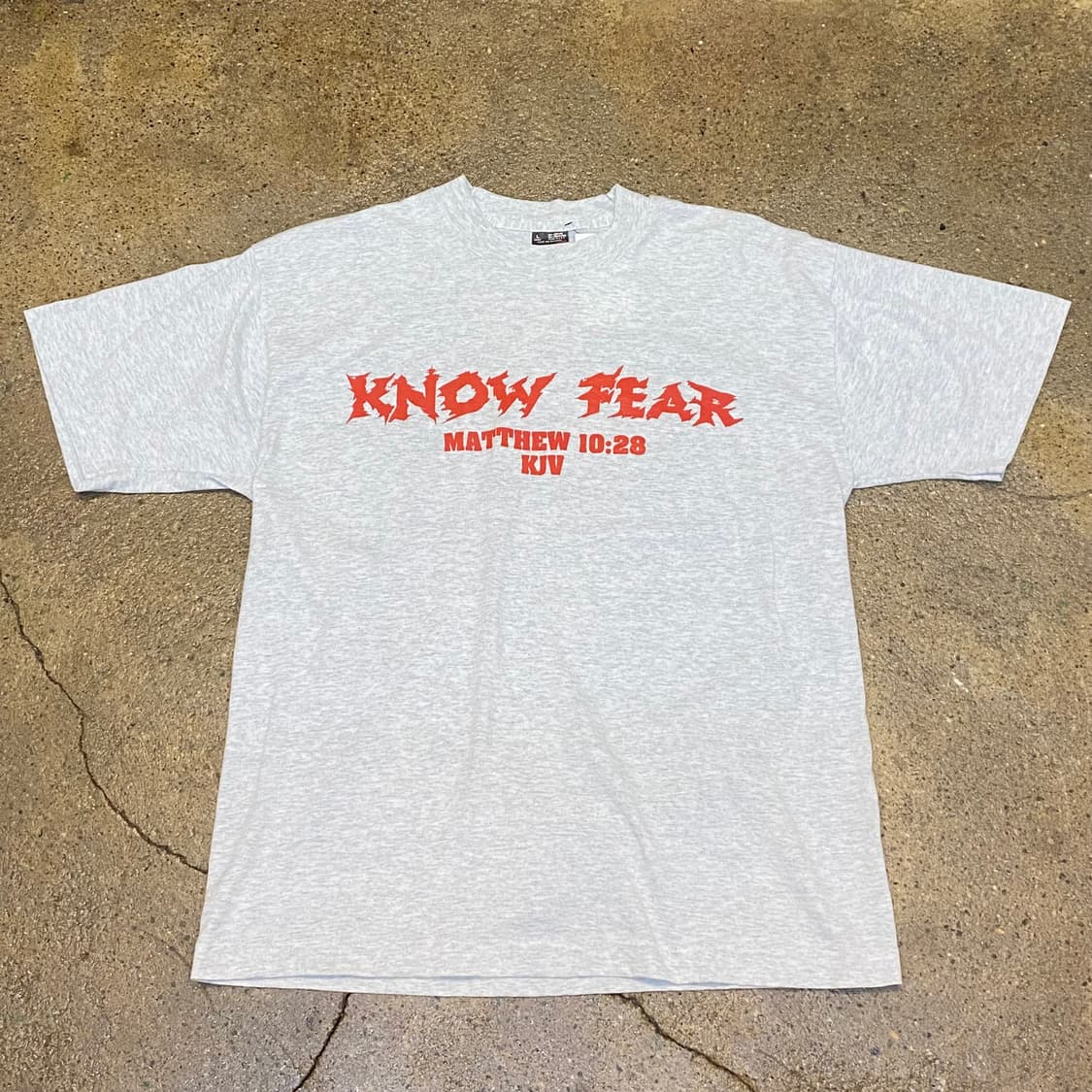 미국 빈티지  80s KNOW FEAR 프린팅 반팔티 락티셔츠 상품이미지2