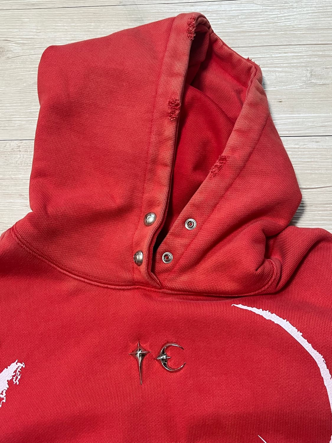 떠그클럽 사탄 후드 2사이즈 레드 화이트 상품이미지3