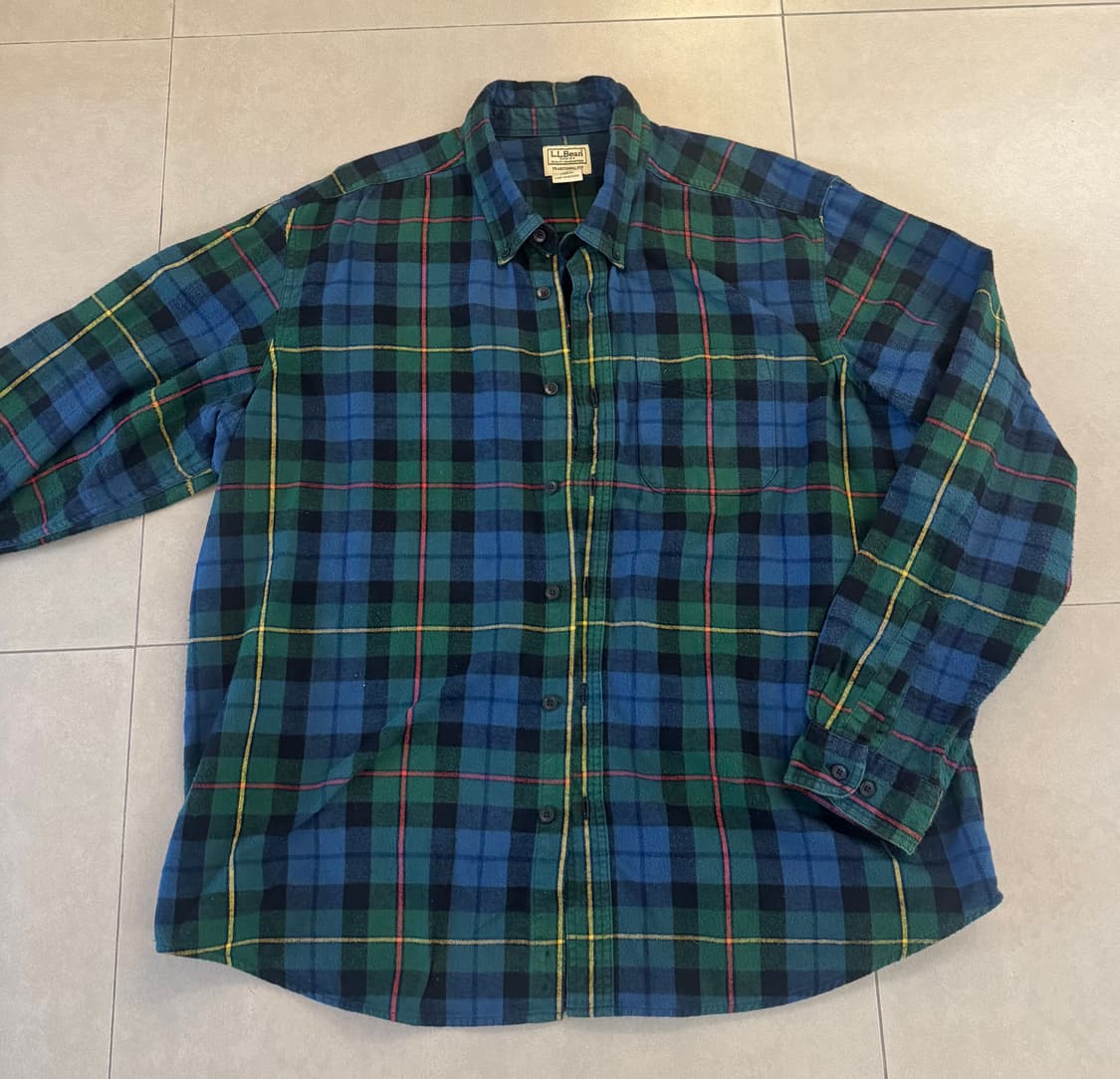 빈티지 L.L.Bean 헤비 플레이드 셔츠 XL 상품이미지1