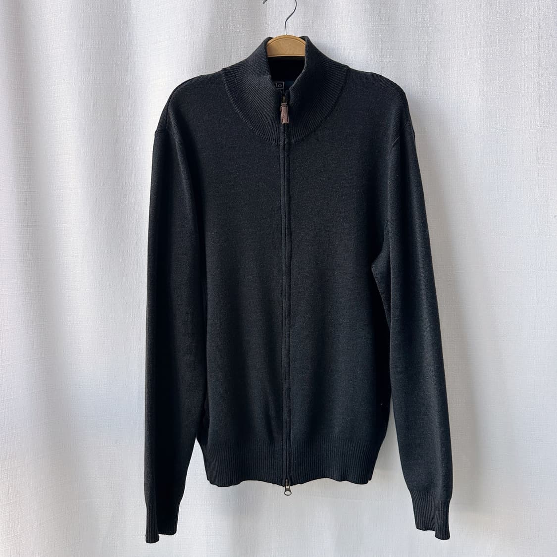 폴로 랄프로렌 투웨이 집업 메리노 울 니트 가디건 차콜 그레이 M 상품이미지1