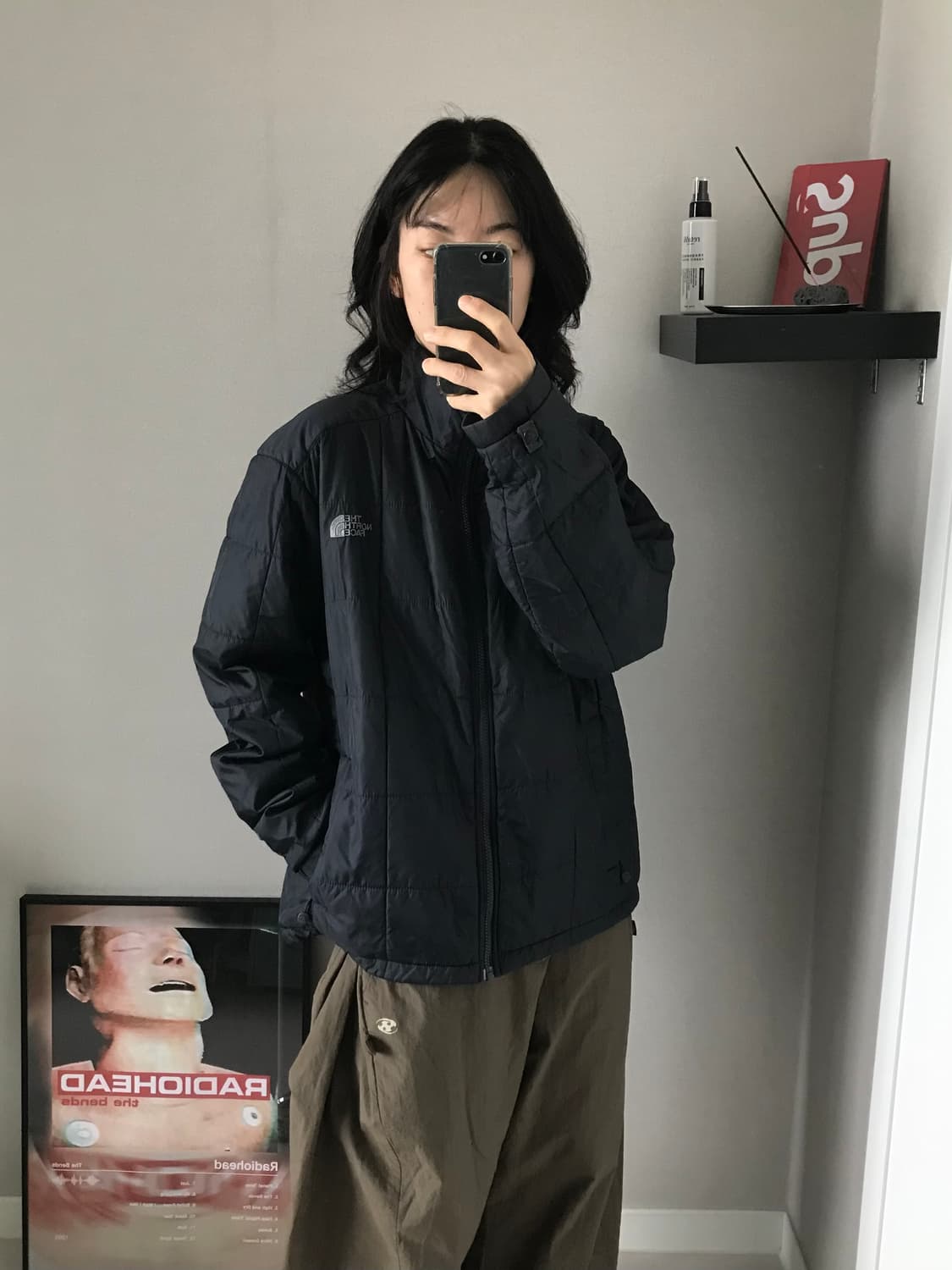 노스페이스 로고 블랙 경량 패딩 상품이미지2