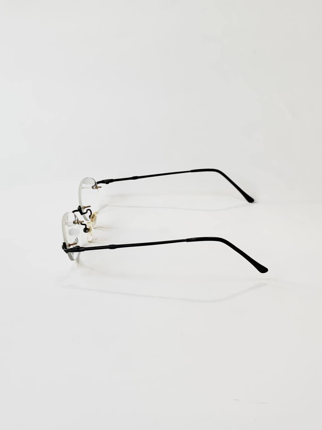 [픽키-661] 무테 블랙 템플 안경 라운드 투명 렌즈 미니멀 경 상품이미지5