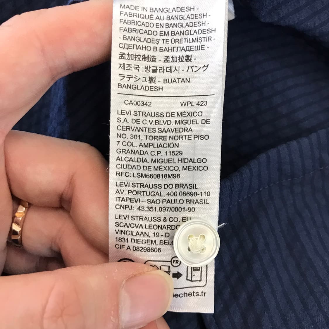 리바이스 썬셋 캠프셔츠 네이비 시어서커 [L] 상품이미지5
