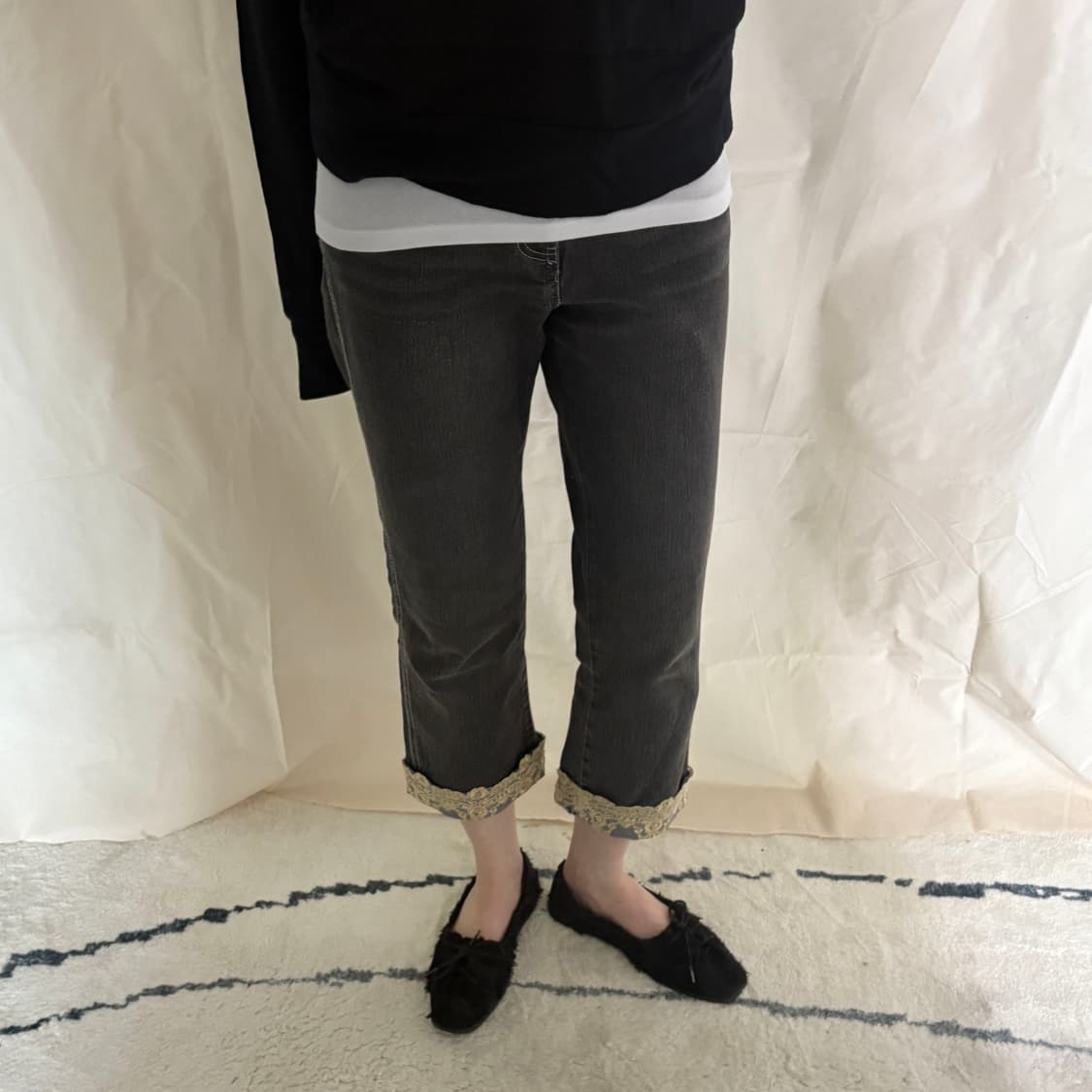 Just Cavalli Lace-Trimmed CropCapri Jean 상품이미지2