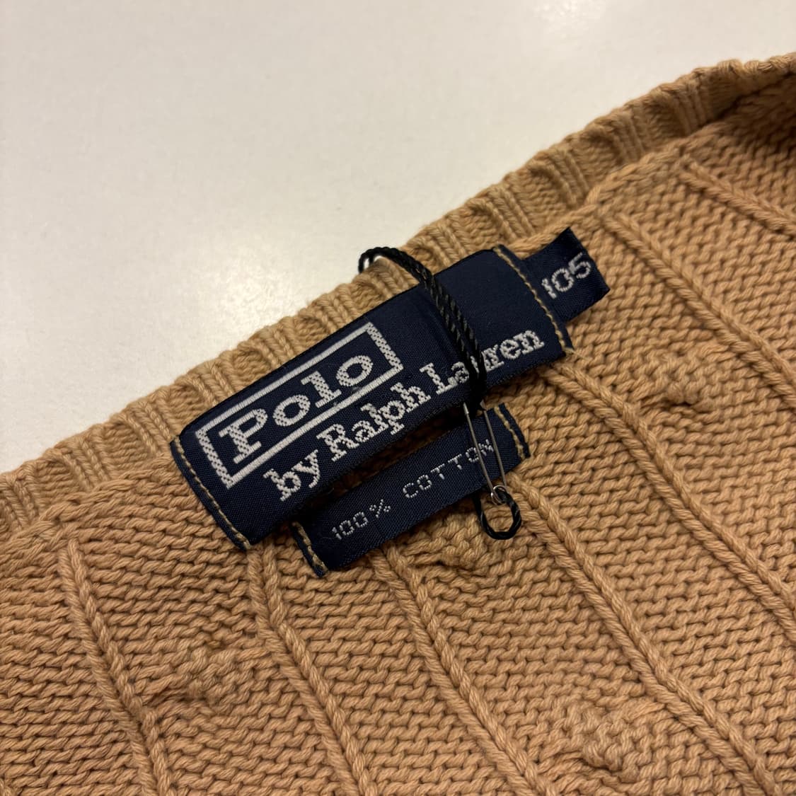 [105] 폴로 랄프로렌 v넥 케이블 니트 베이지 C153 상품이미지4