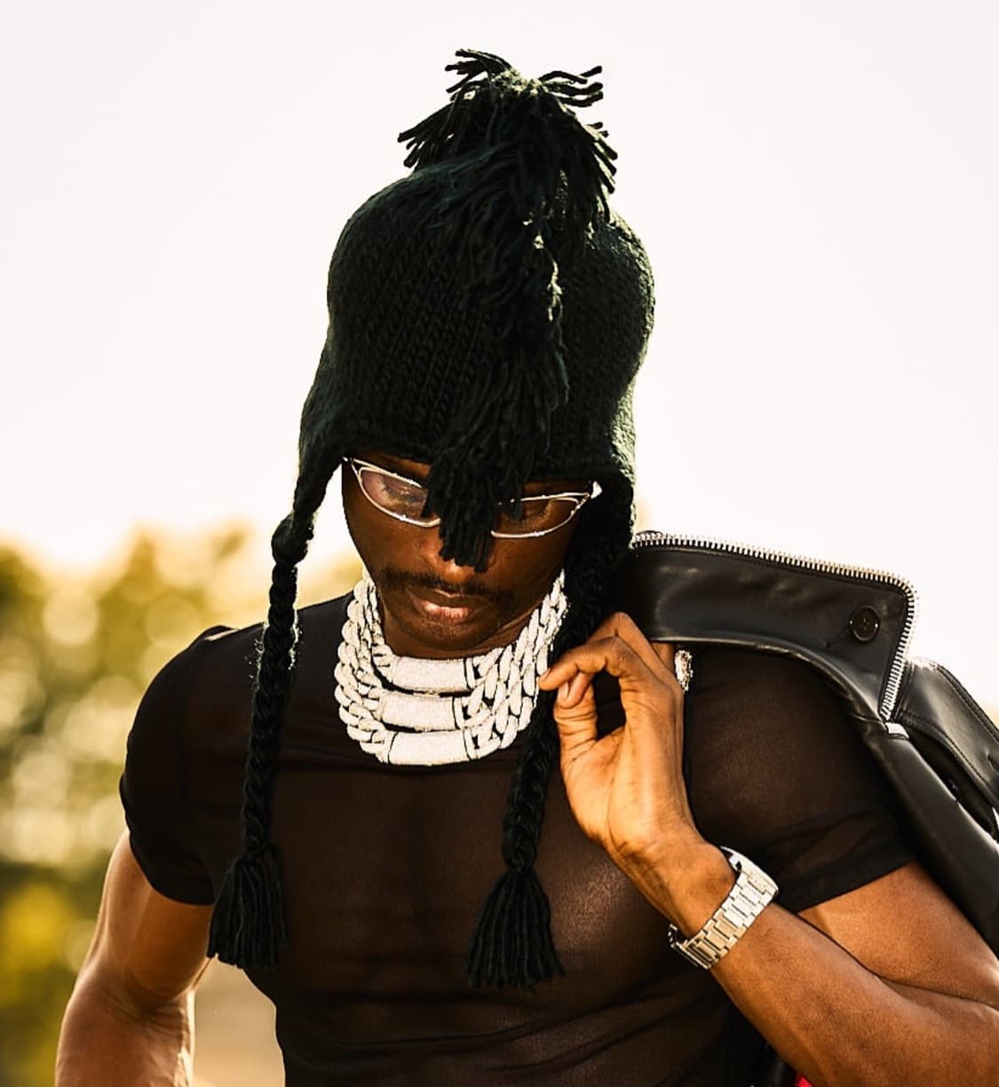 빈티지 모호크헤어 울 댕기머리 이어플립 비니 모자 상품이미지2