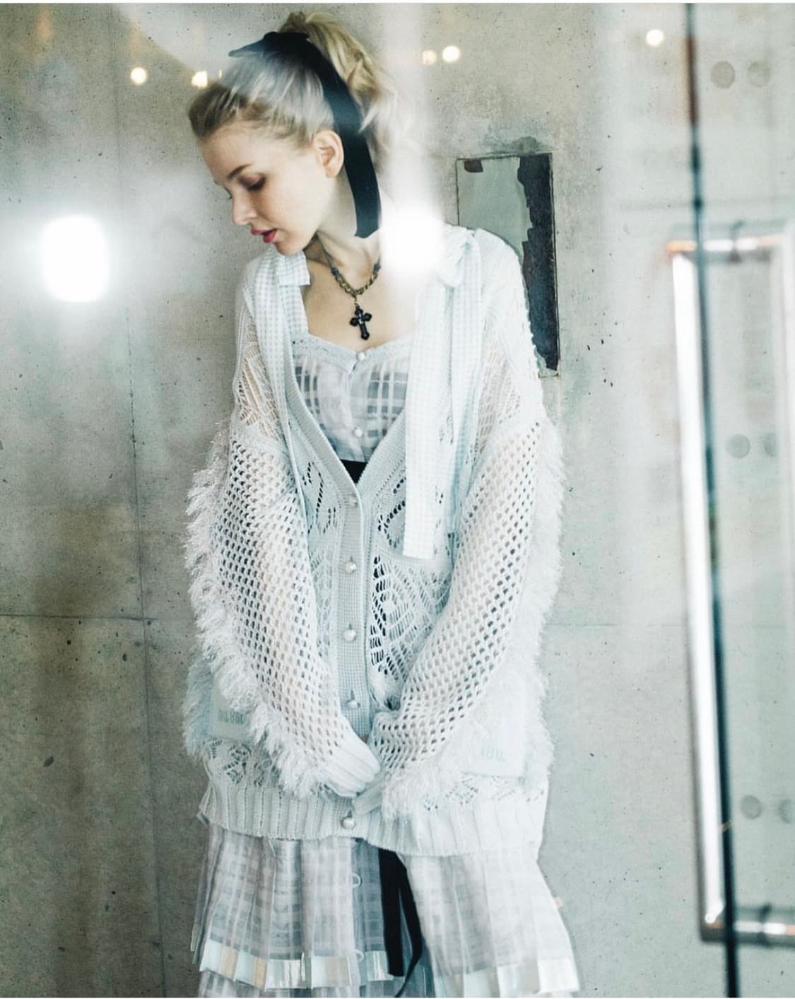 rurumu: 레이스업 플리츠 원피스 상품이미지8