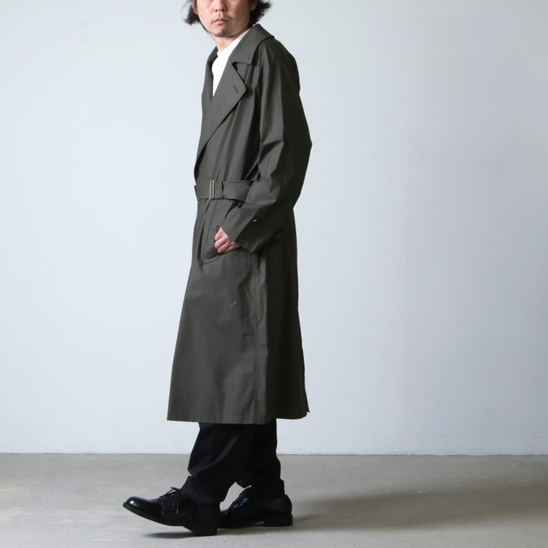 [4] 시오타 수빈 코튼 타이로켄 코트 차콜그레이 상품이미지3