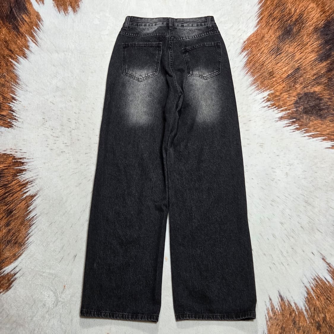 빈티지 워싱 흑청 와이드 팬츠 상품이미지4