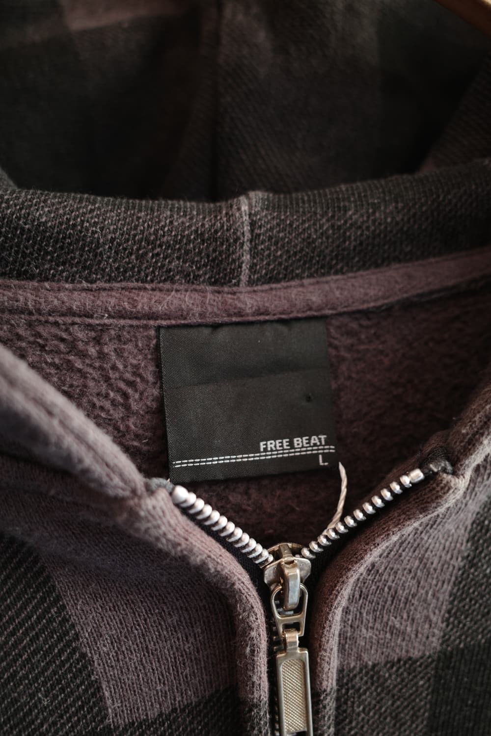 FREE BEAT 버팔로체크 패턴 집업 후디 상품이미지3