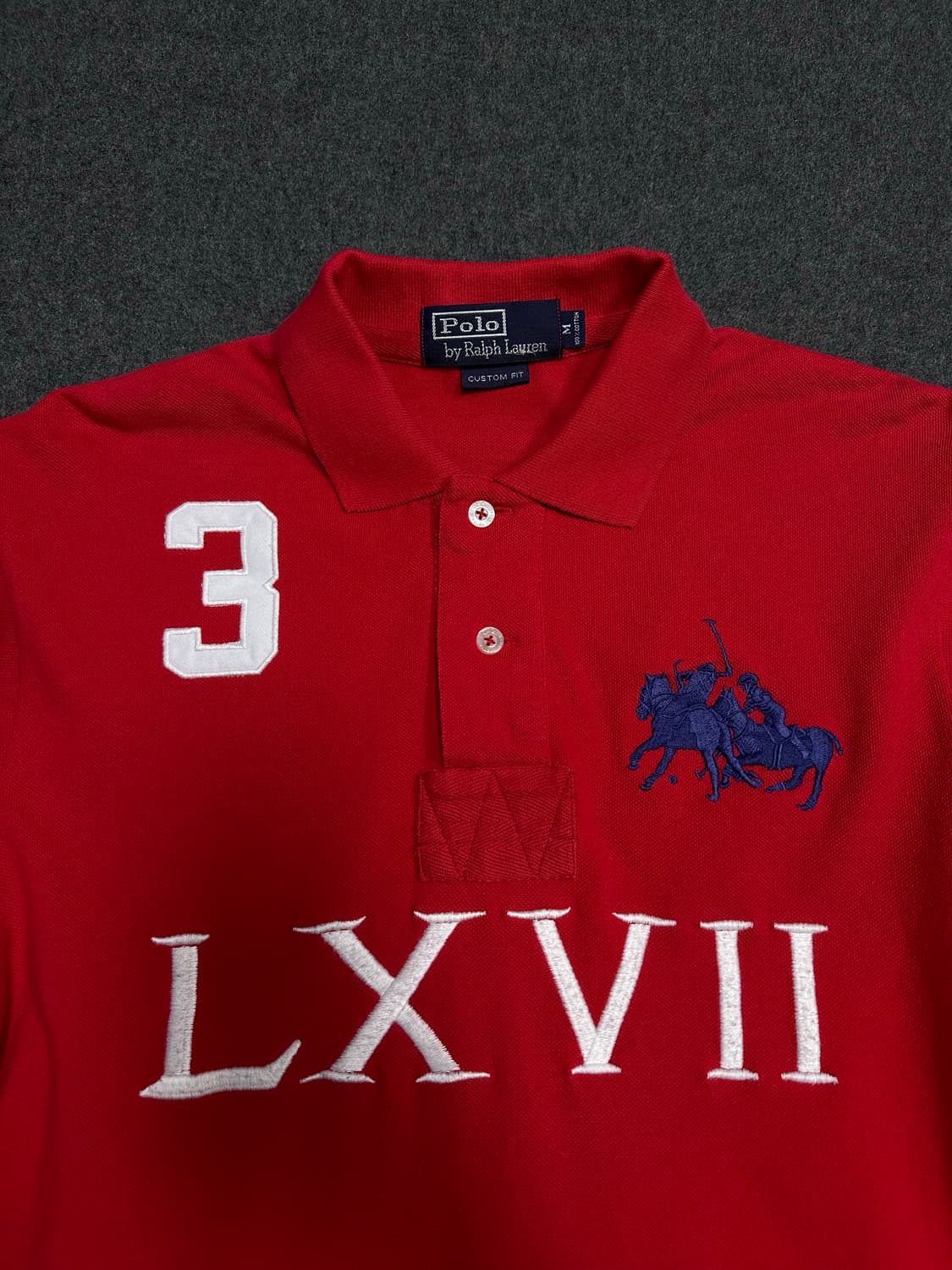 폴로 랄프로렌 더블포니 LXVII 카라 롱 슬리브 레드 상품이미지2