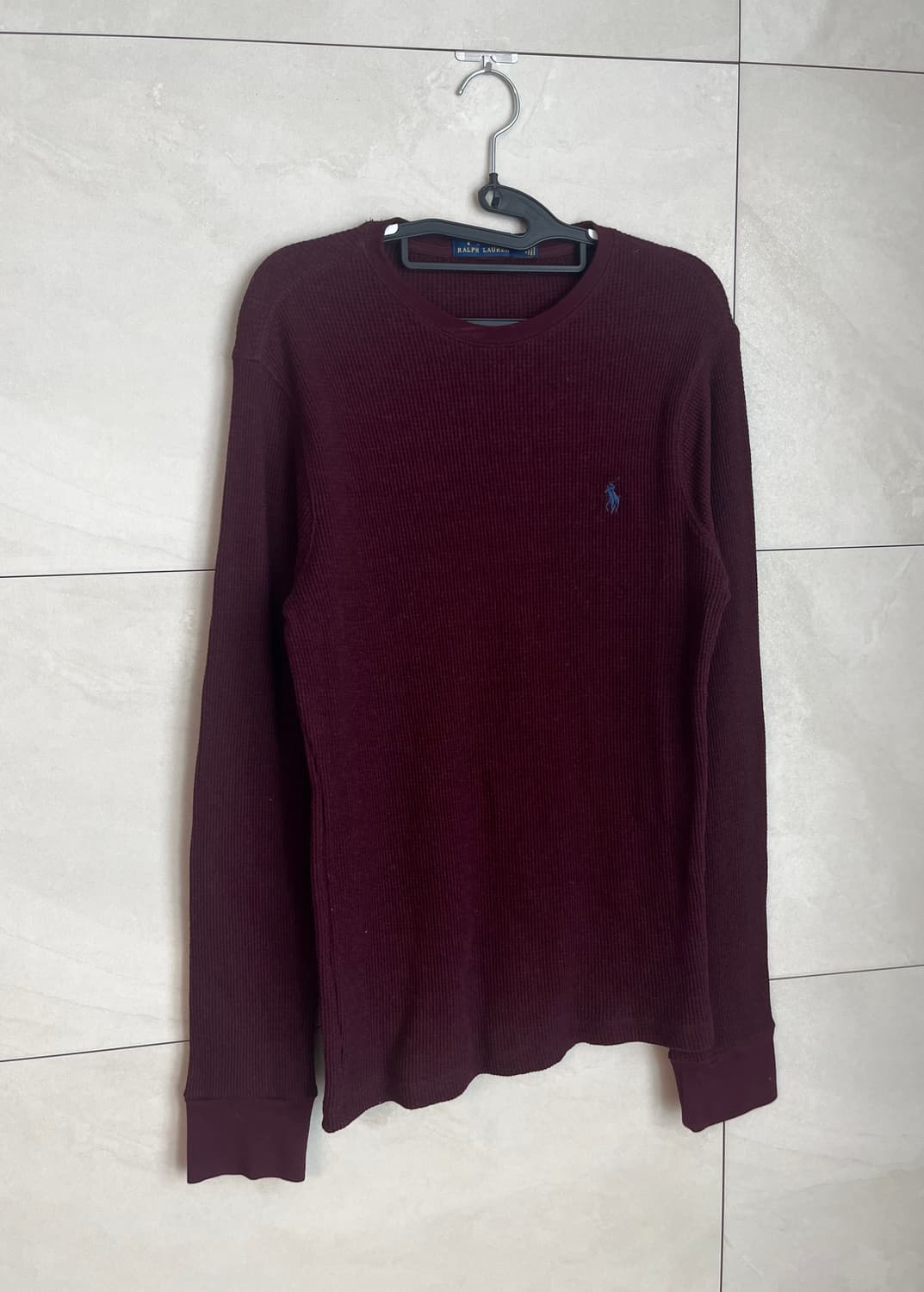 폴로 랄프로렌 버건디 와플 롱슬리브 니트 [L] 상품이미지2