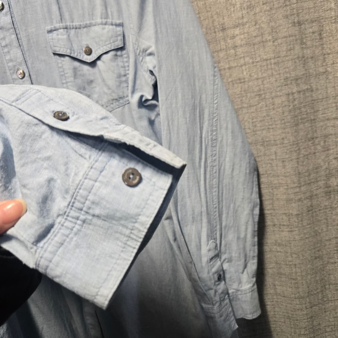 써스데이 아일랜드 데님 롱 셔츠 원피스  상품이미지4