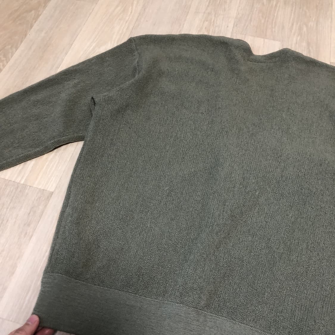 (100) 90's 라코스테 LACOSTE 양두조직 가디건 올리브 카키 상품이미지8