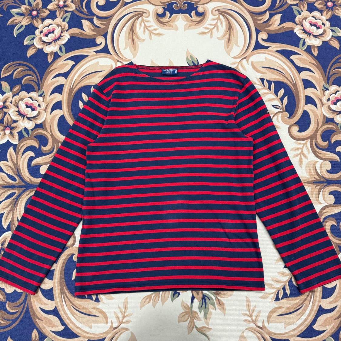 (M) 세인트 제임스 스트라이프 긴팔 티셔츠(네이비,남빨) 상품이미지1