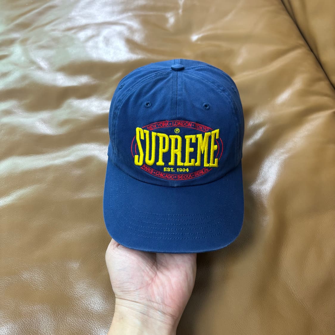 Supreme 슈프림 23fw 웜업 네이비 6패널 볼캡 모자 (Navy) 상품이미지3