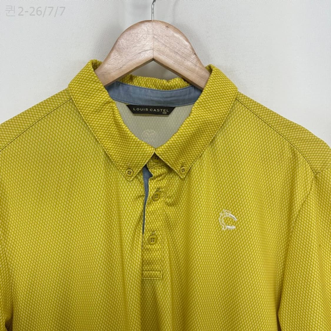 
루이까스텔 남자 스판 카라 반팔티 옐로우 100 상품이미지2