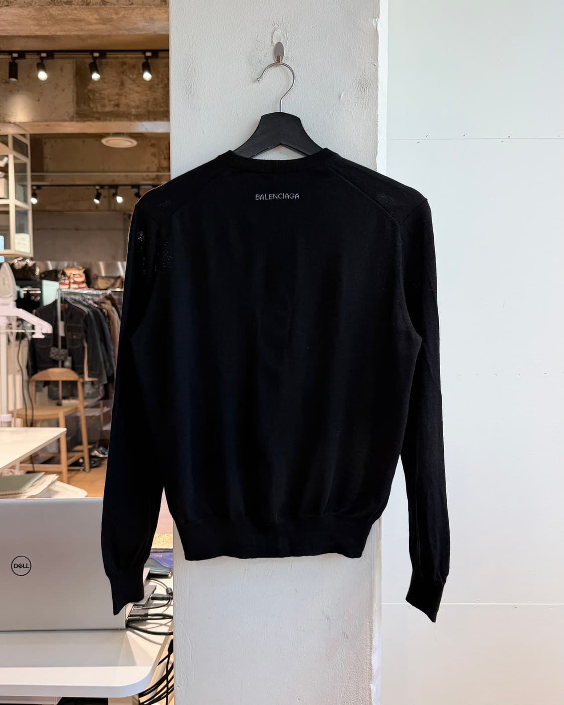 발렌시아가 블랙 백로고 라운드 니트  상품이미지7