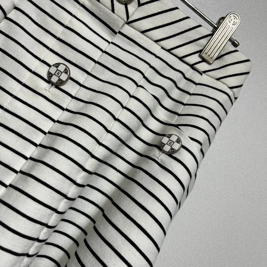 랑방 마 혼방 스트라이프 패턴 플레어 롱 스커트 61 상품이미지5