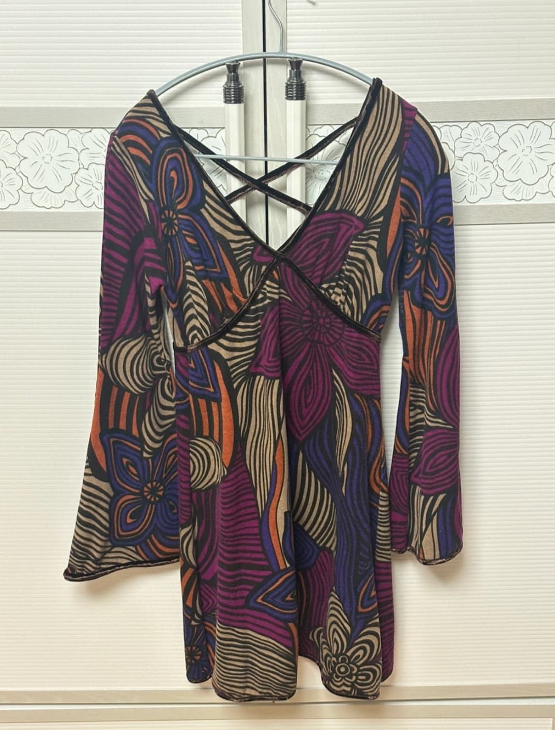 쉬이즈미애 플리마켓 빈티지 오리엔탈 페이즐리 백스트랩 미니 원피스 상품이미지1