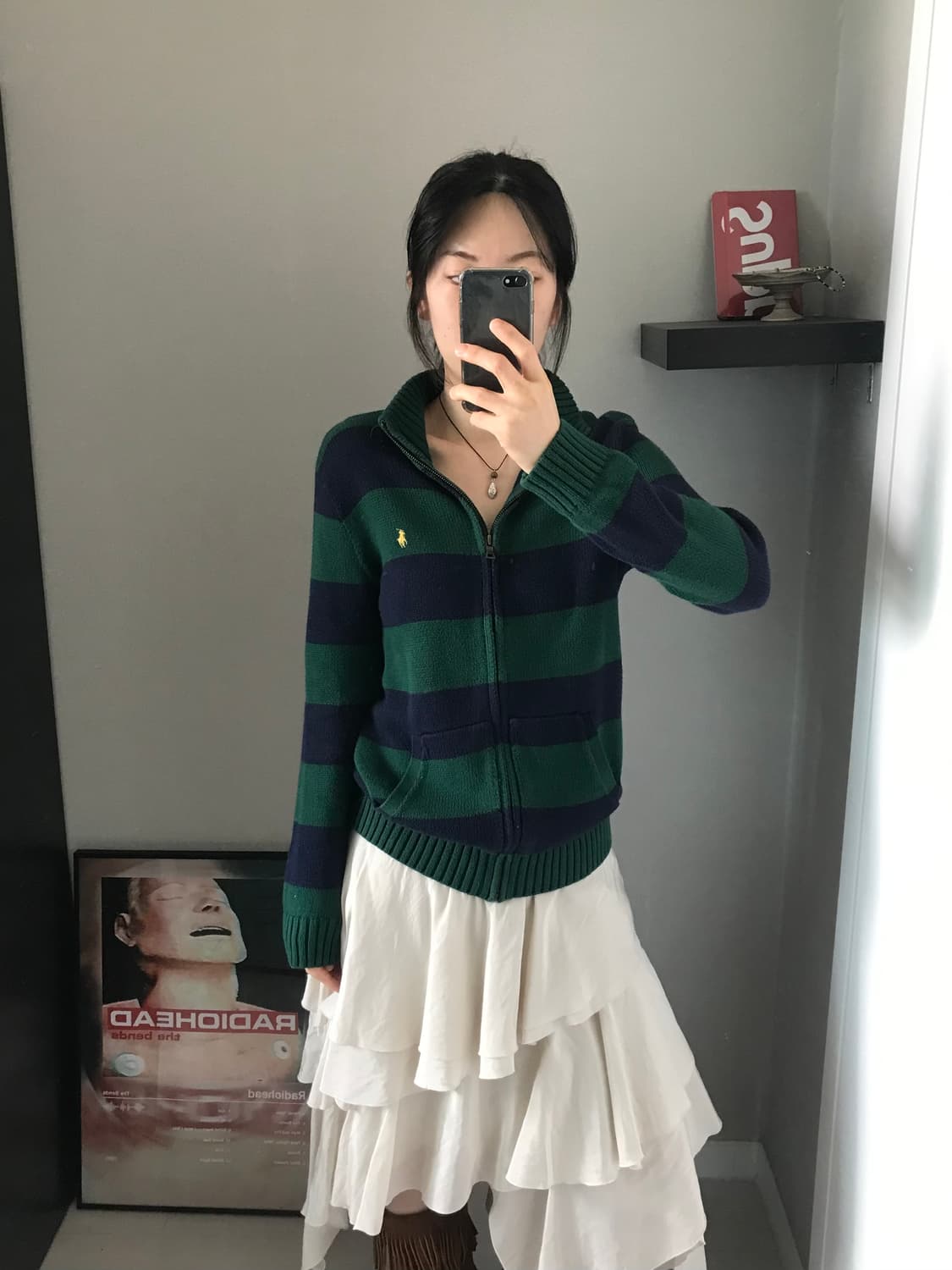 폴로 랄프로렌 포니로고 스트라이프 니트 집업 상품이미지4