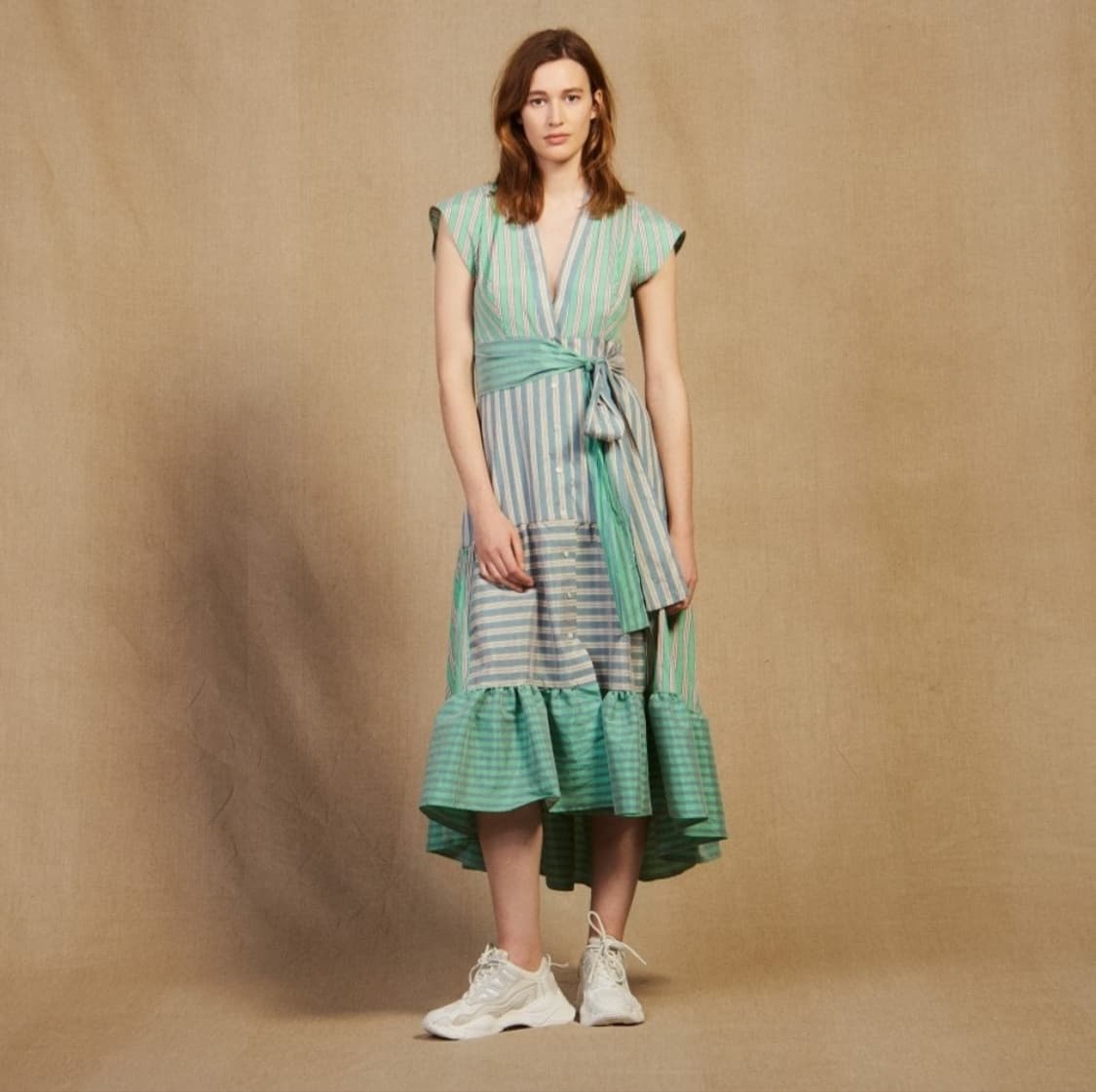 산드로 랩 스트라이프 롱원피스 38사이즈 상품이미지4