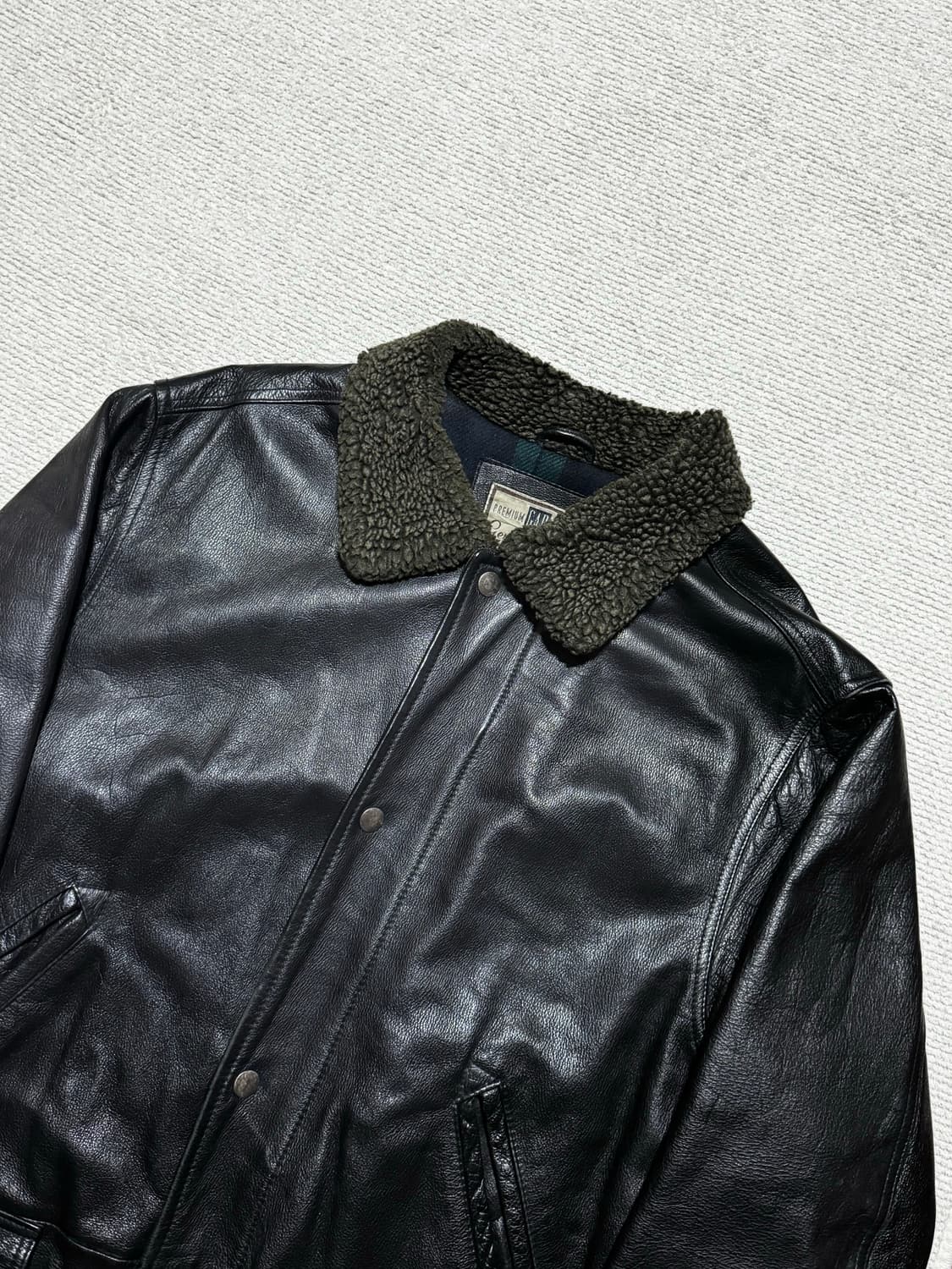 90s 올드 갭 프리미엄 카우레더 코트 L 상품이미지1