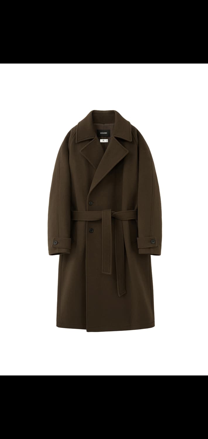 실측 XL) 인사일런스 신형 20FW 헤비 울 트렌치 코트 브라운 울마크 상품이미지1