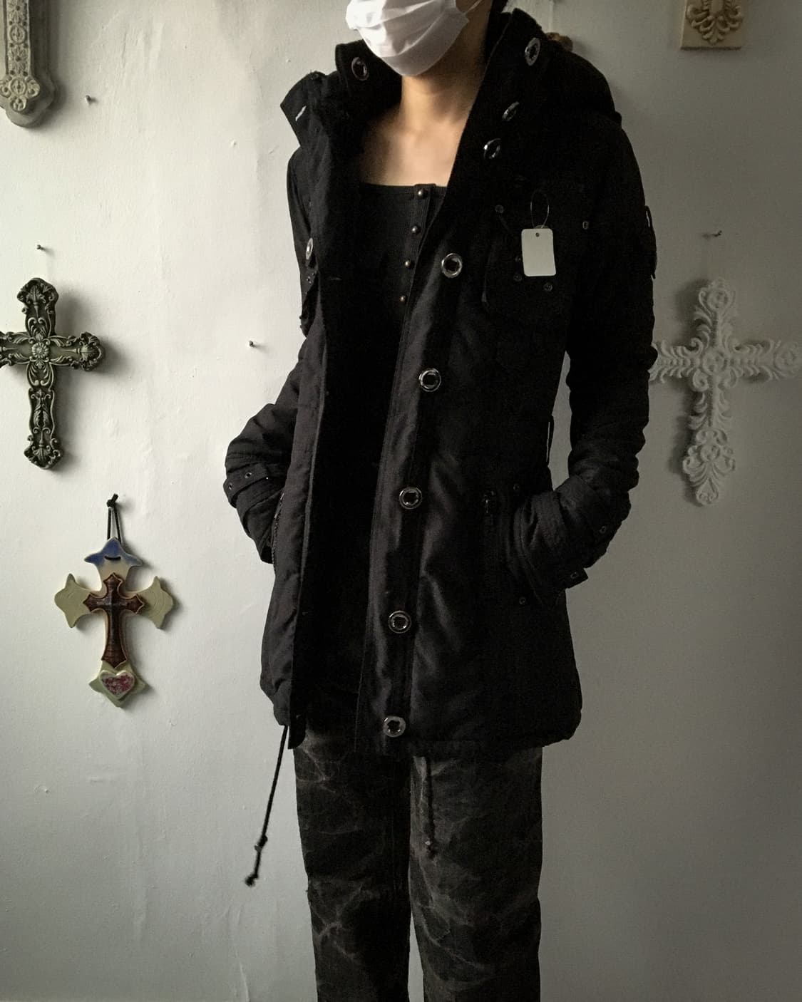 High neck padded belted jacket 상품이미지7