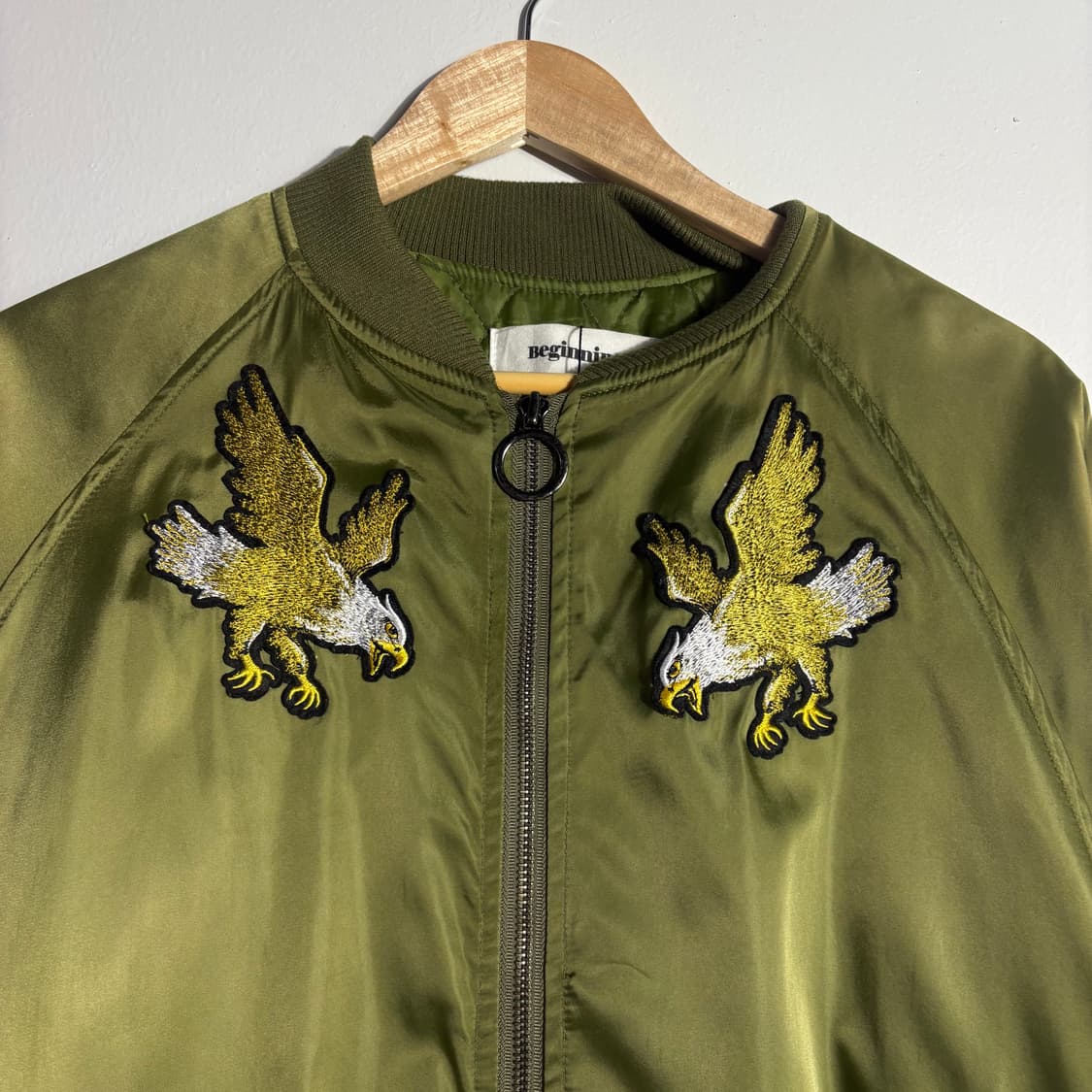 빈티지 이글 자수 카키 바람막이 스카쟌  자켓 (무료배송) 상품이미지2