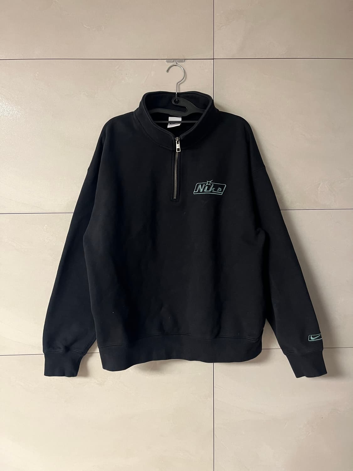 나이키 쿼터집 하프집업 맨투맨 블랙 [XL] 상품이미지1