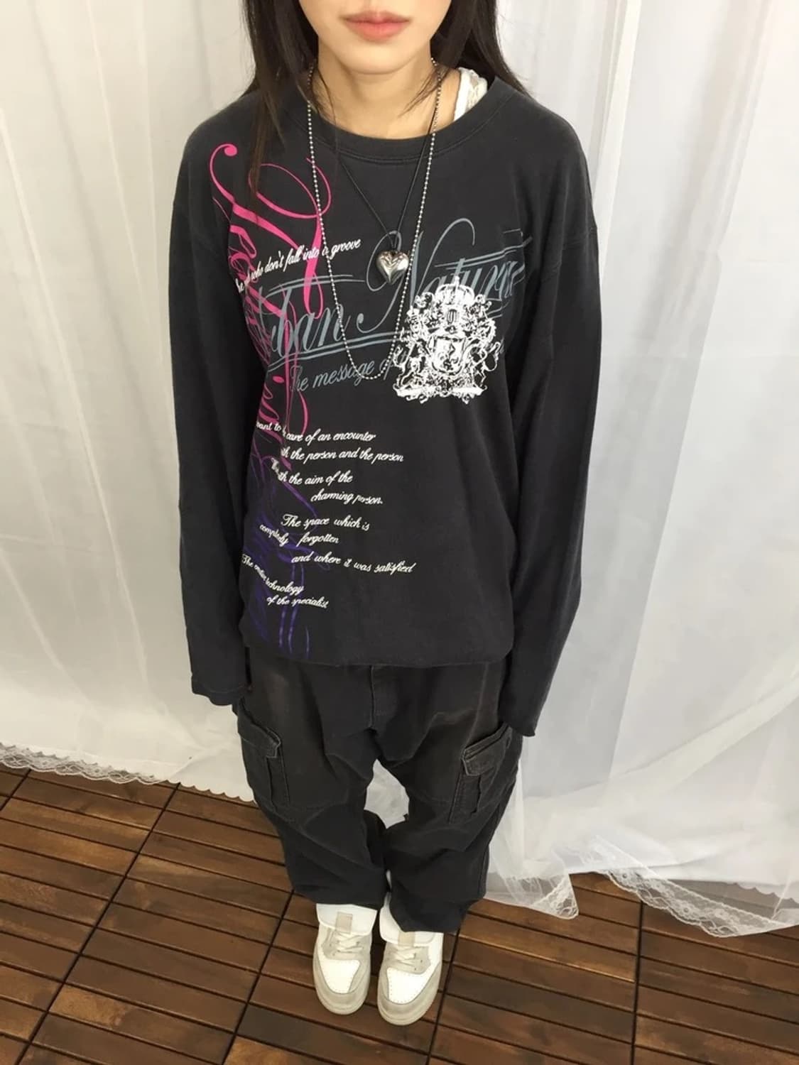 Active Time Script Graphic Long Sleeve 상품이미지2
