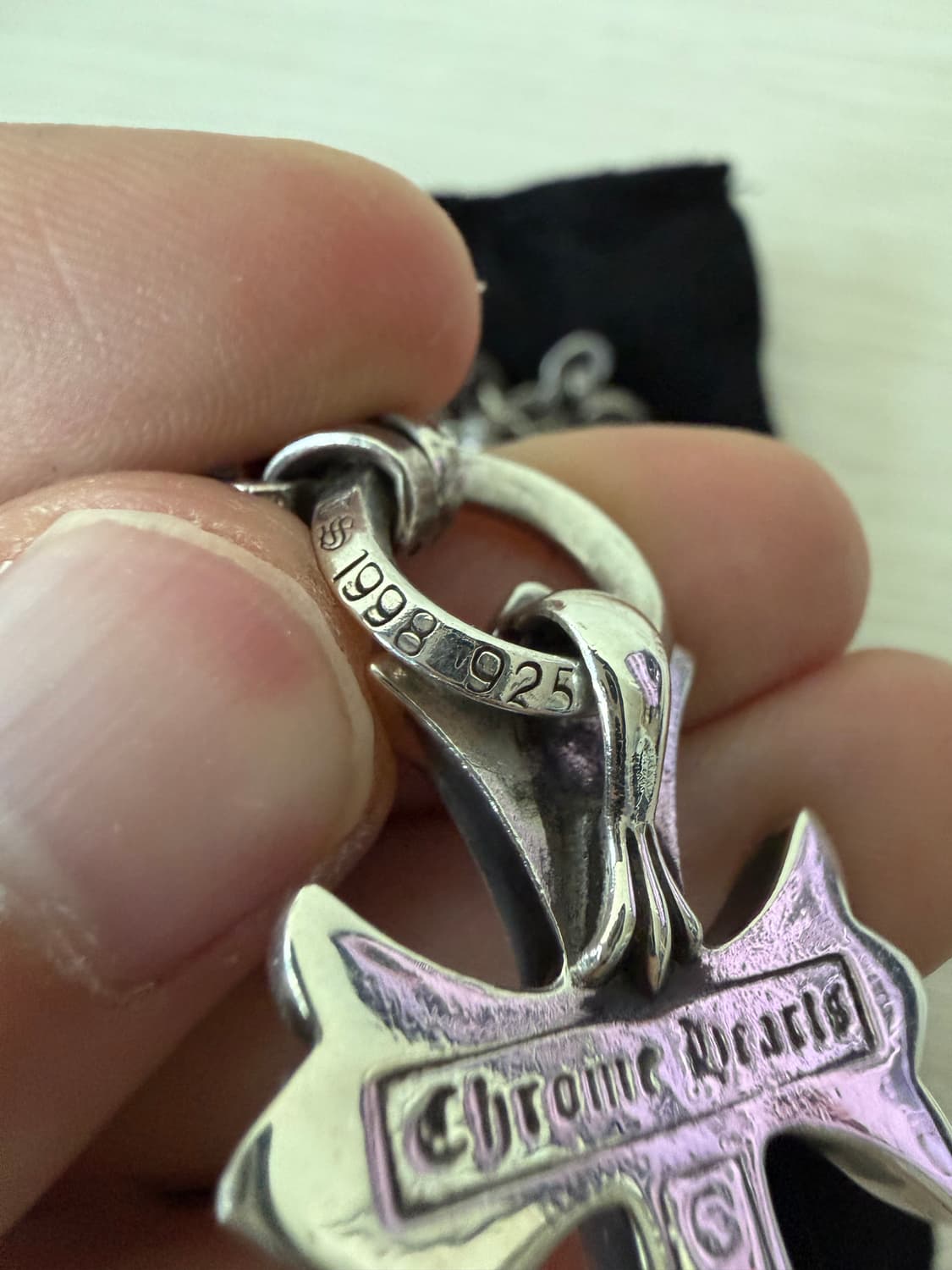 크롬하츠 스몰 크로스 페이퍼체인 일체형 상품이미지5