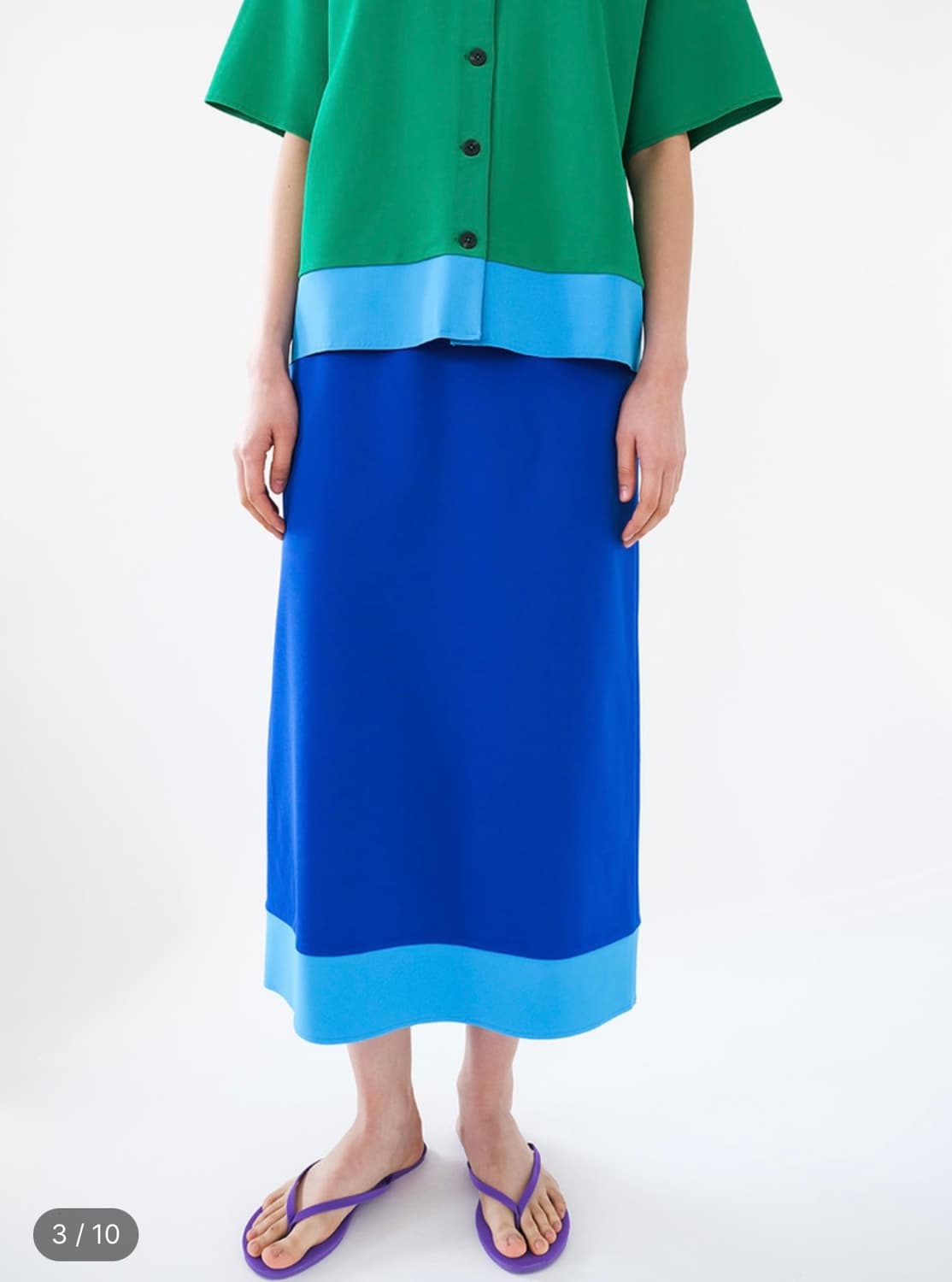 HANDS EYES HEART Colorblock Skirt / 새상품 상품이미지5