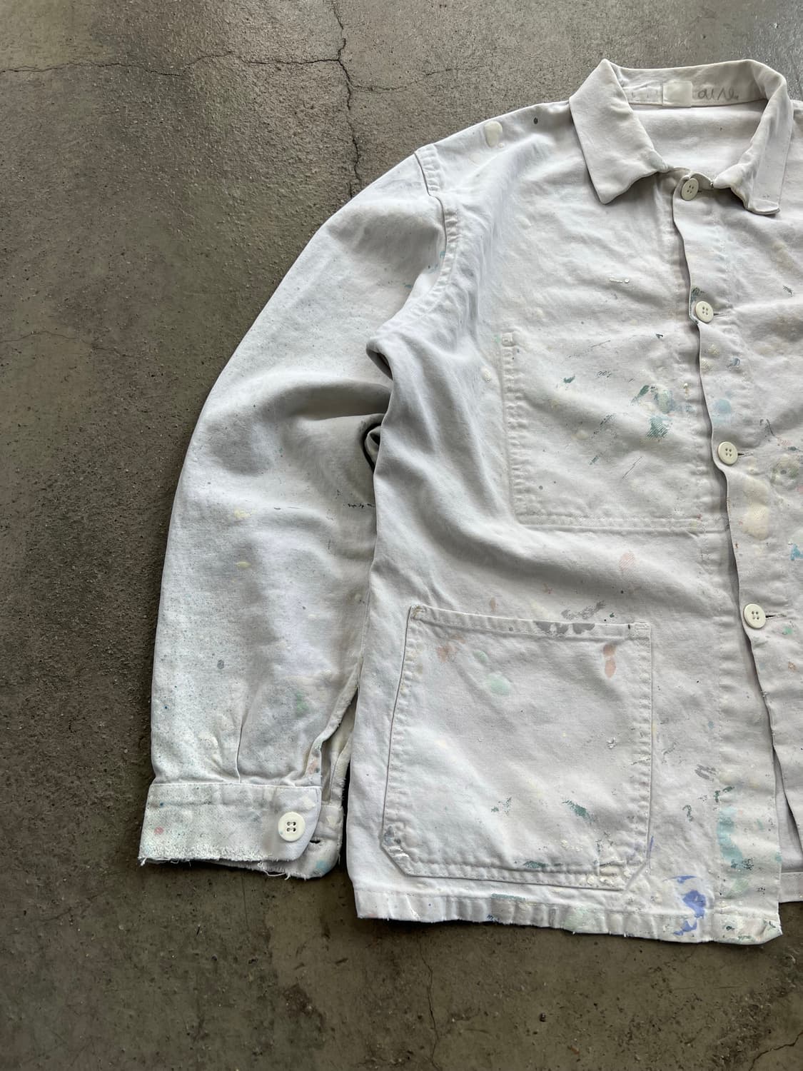 OLD VINTAGE WHITE PAINTED 화이트프렌치워크자켓 상품이미지4