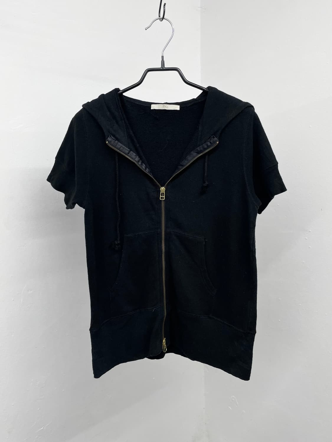 블랙 투웨이 하프 후드집업 상품이미지5