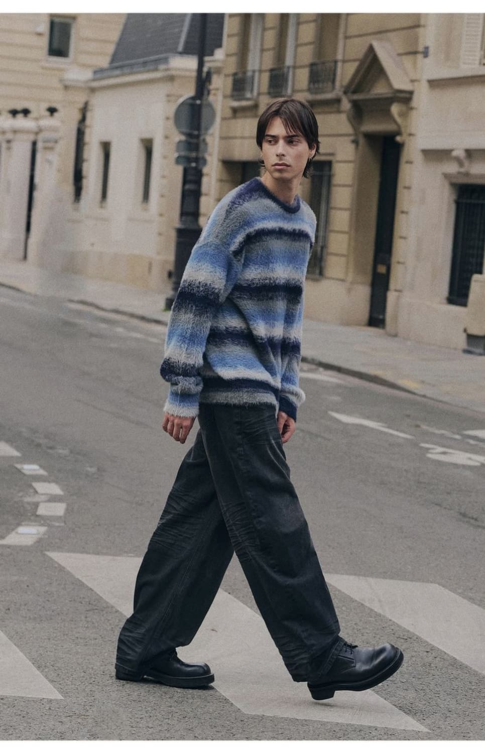 [L] ANOLORCODE 어널러코드 스트라이프 멀티 니트 상품이미지3