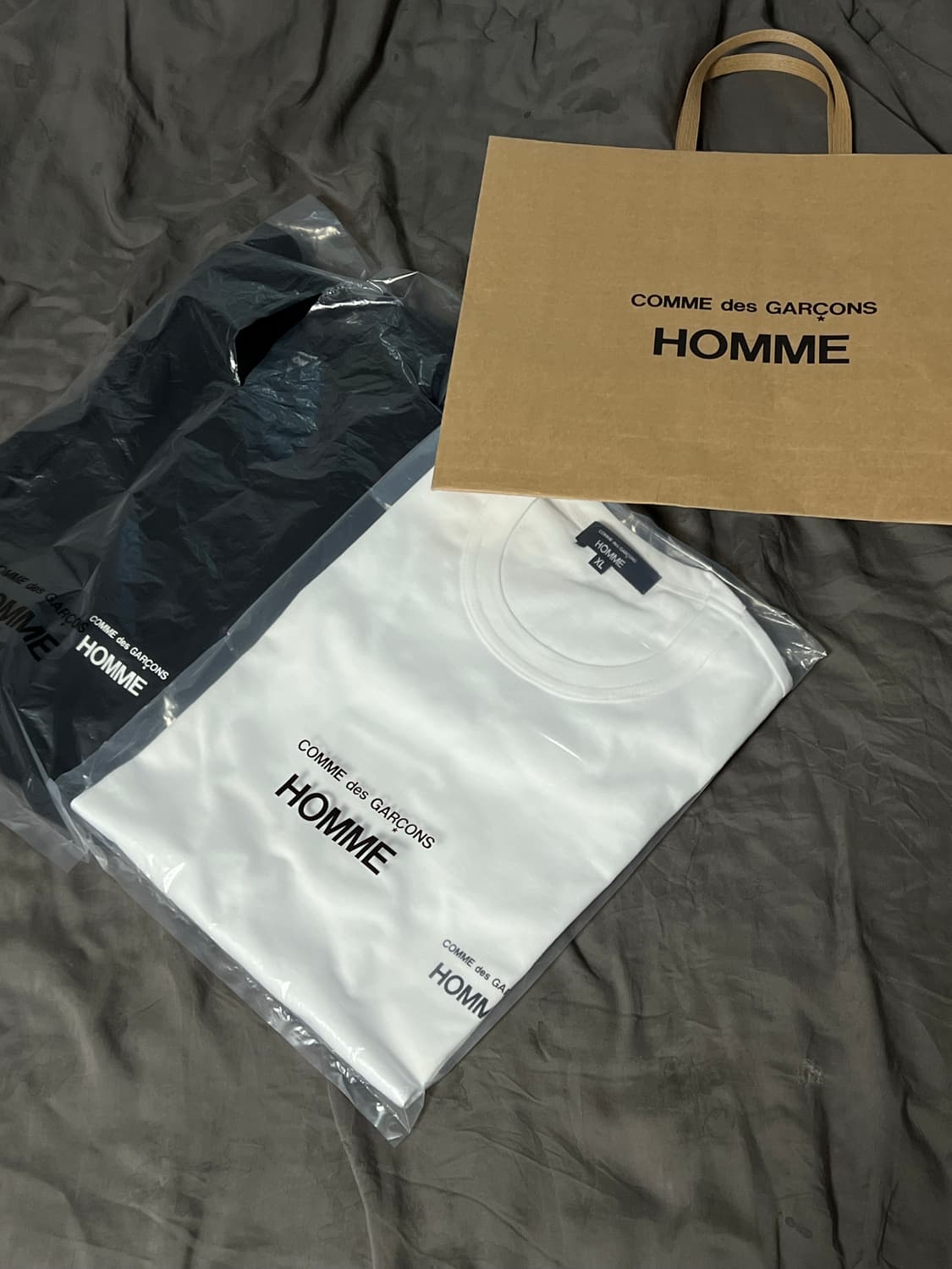 꼼데가르송 옴므 반팔 화이트 블랙 XL 상품이미지1