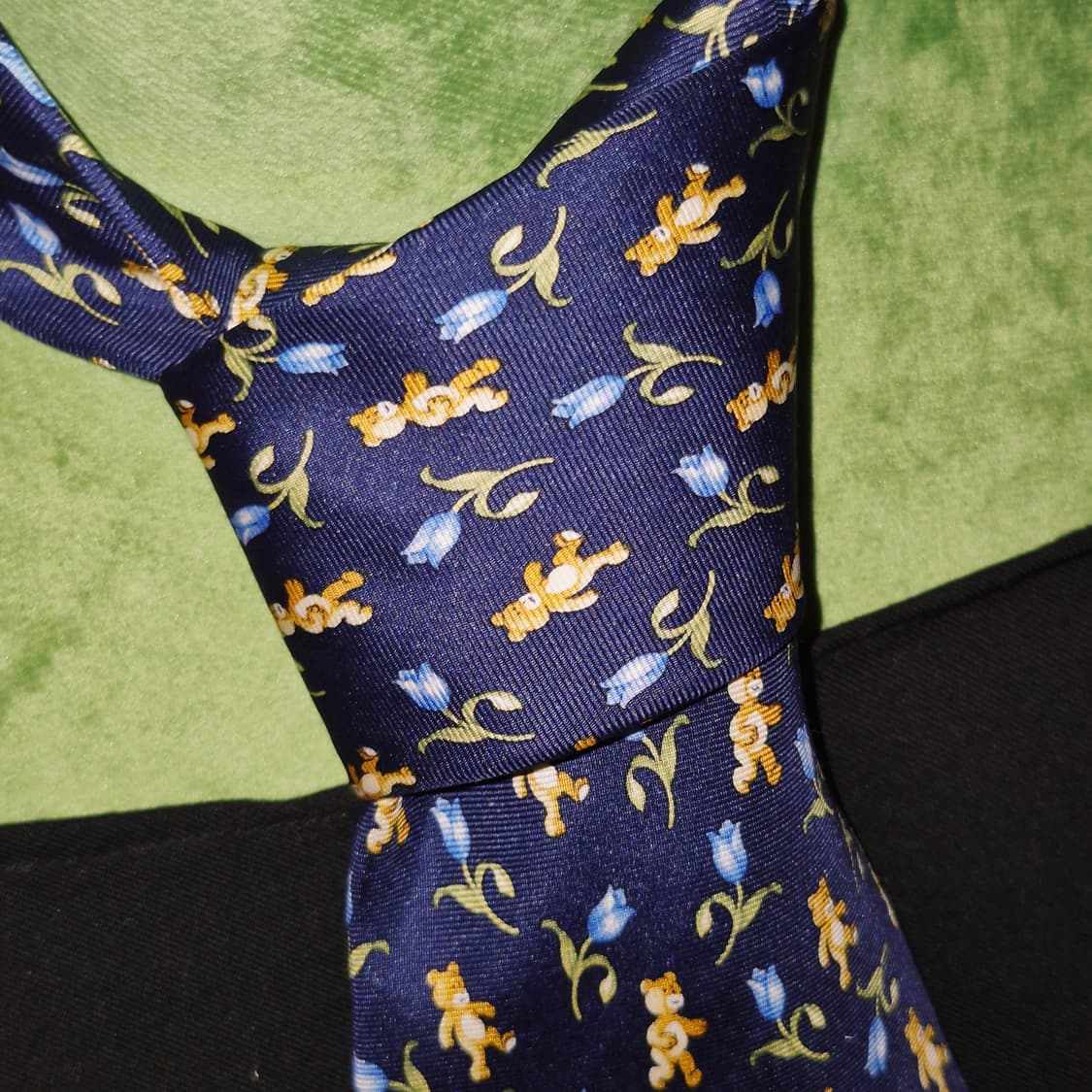 90s 프랑스 니나리치 테디베어 튤립 실크 넥타이 상품이미지6