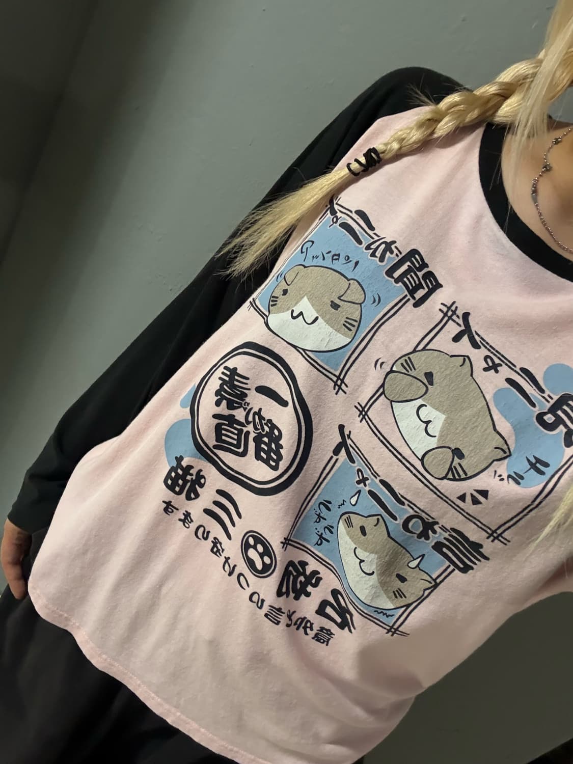 Necobuchi-san printing long sleeve 상품이미지2