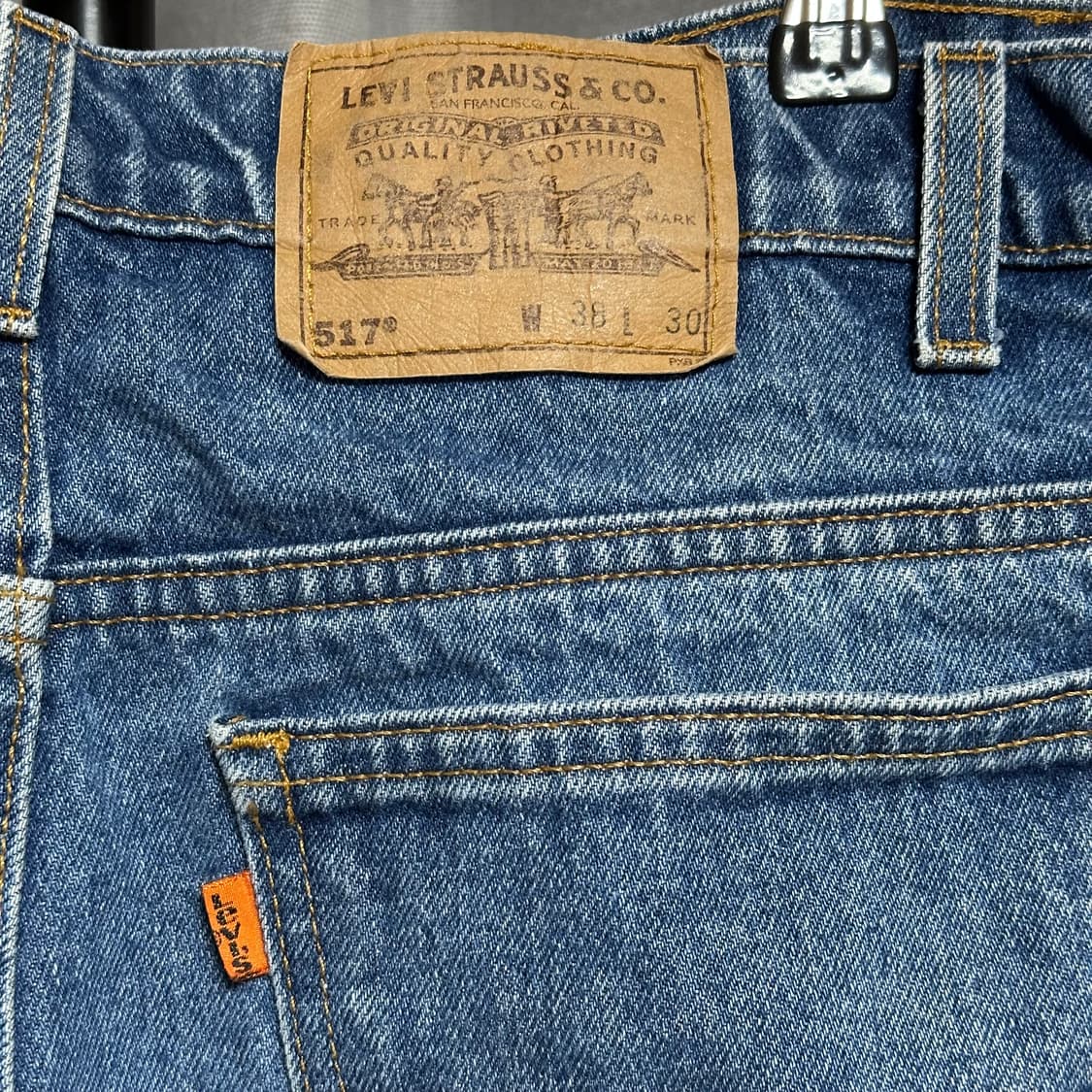 빈티지 90s 리바이스 517 USA 오렌지탭 진청 38 상품이미지3