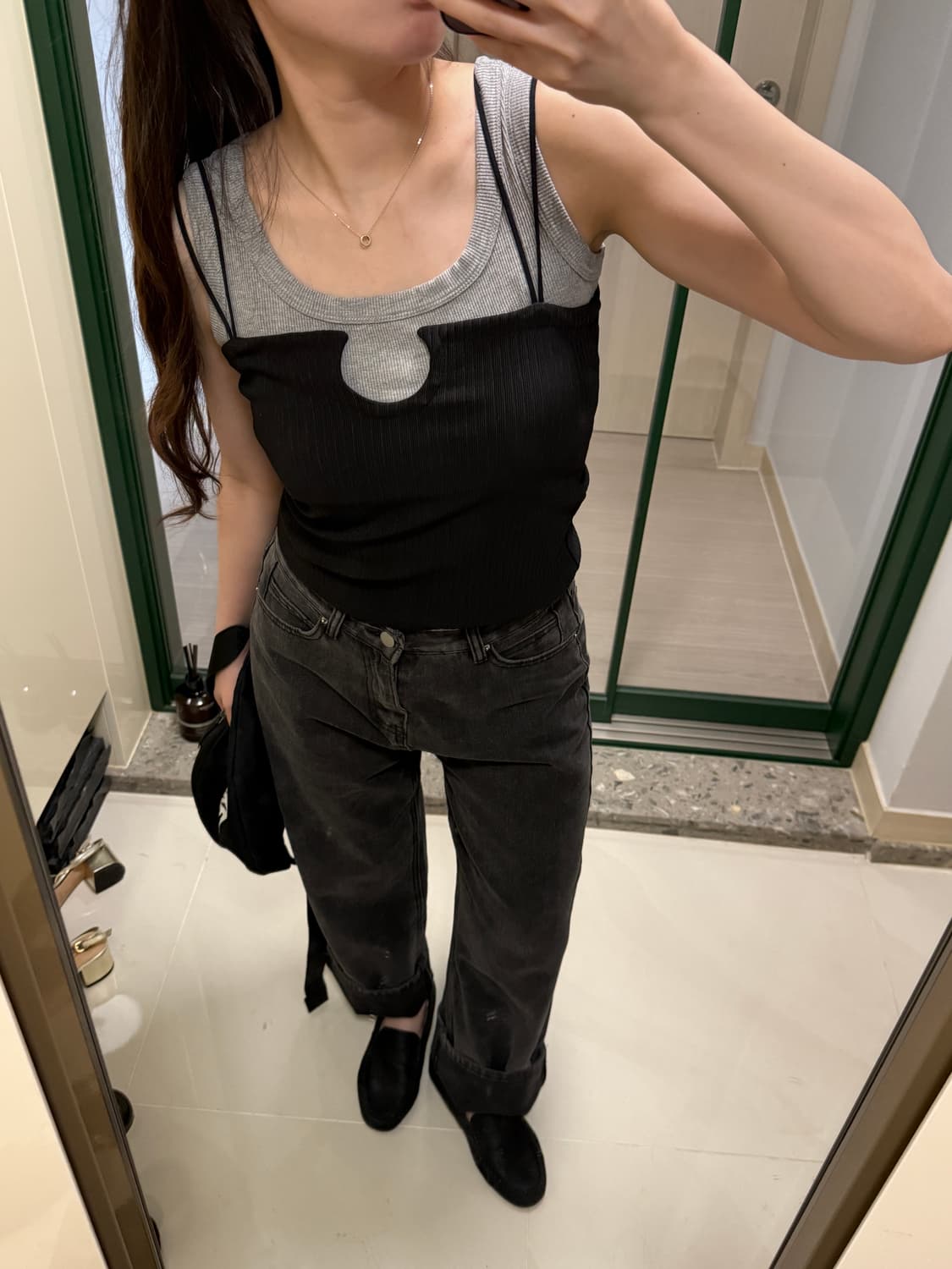 더일마 바스트 와이어 두줄나시 블랙 상품이미지1