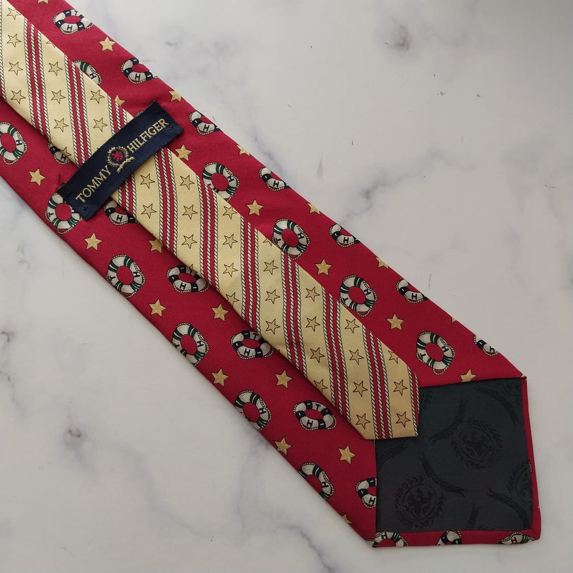 타미 힐피거 실크 라이프링 모티브 넥타이 10.1cm A등급 K2156
 상품이미지5
