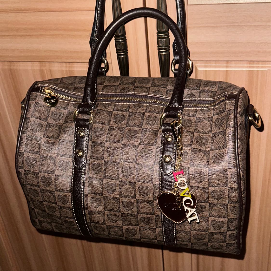 LOVCAT 러브캣 오네갸루 하트 패턴 토트백 보스턴백 모노패턴 빈티지 상품이미지4