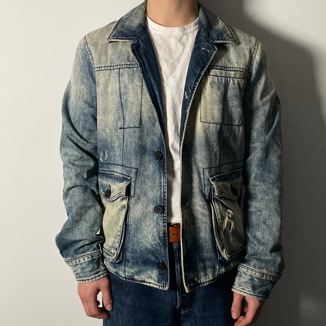 피에르 발망 디스트로이드 데님 블레이저 자켓 (on.17)   상품이미지3