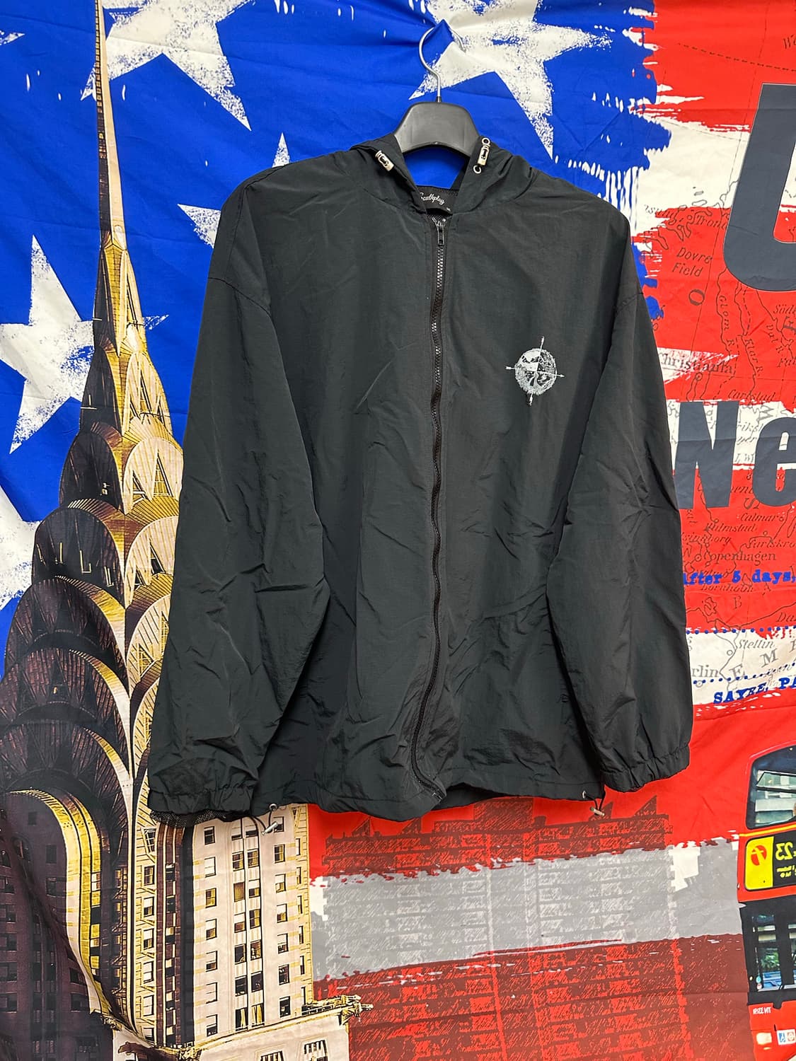 빈티지 스트릿 와일드 오버핏 바람막이3xL115 상품이미지3